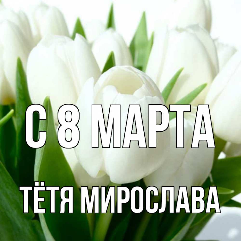 Открытка на каждый день с именем, Тётя-Мирослава С 8 МАРТА цветы Прикольная открытка с пожеланием онлайн скачать бесплатно 