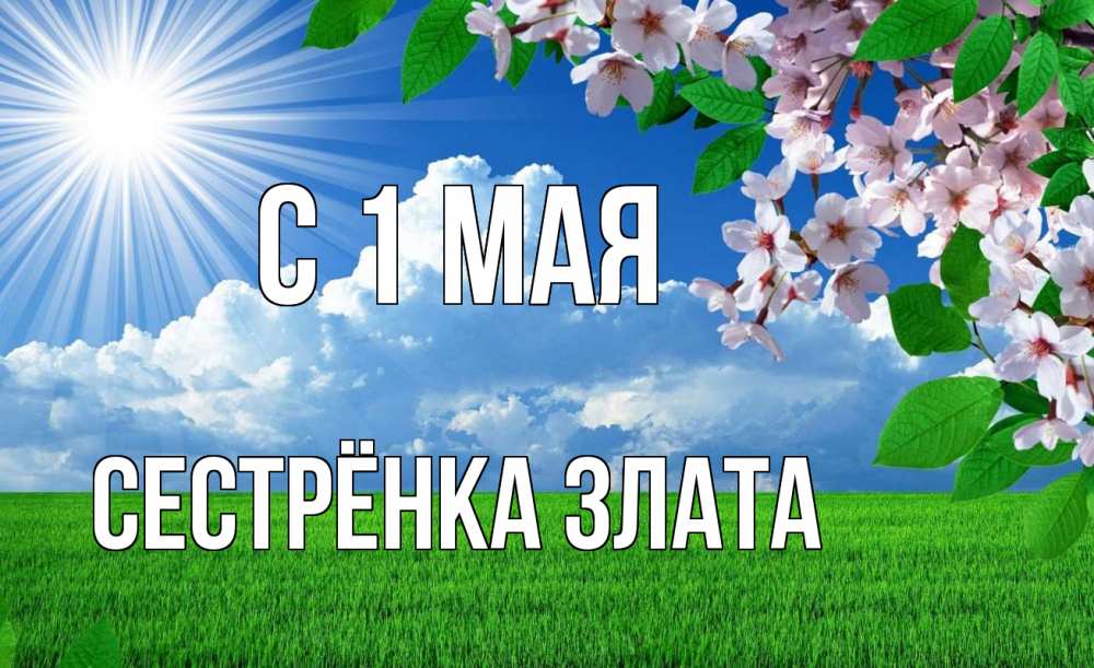 Открытка на каждый день с именем, Сестрёнка-Злата С 1 мая С 1 мая Прикольная открытка с пожеланием онлайн скачать бесплатно 
