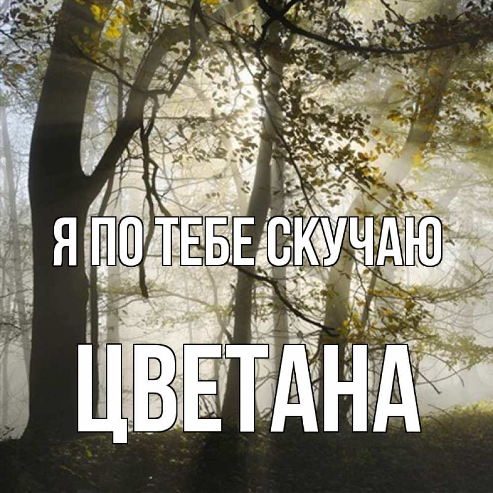 Открытка на каждый день с именем, Цветана Я по тебе скучаю грустно Прикольная открытка с пожеланием онлайн скачать бесплатно 