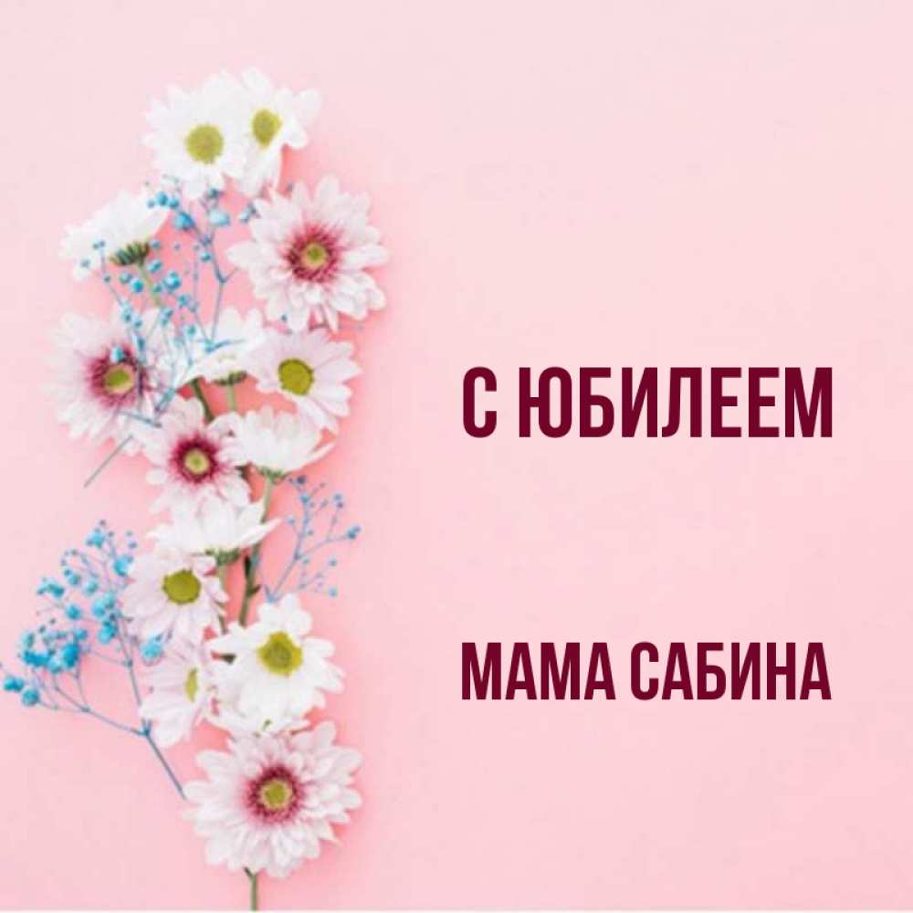 Открытка на каждый день с именем, Мама-Сабина С юбилеем Родная моя с днем рождения тебя картинка с цветами белыми и голубыми Прикольная открытка с пожеланием онлайн скачать бесплатно 