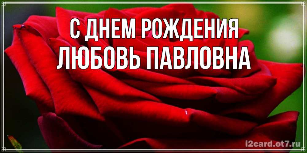 Открытка на каждый день с именем, Любовь-Павловна С днем рождения розочка очень красивая Прикольная открытка с пожеланием онлайн скачать бесплатно 