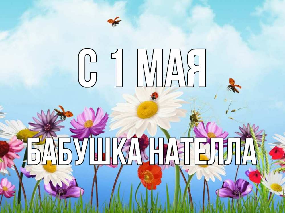 Открытка на каждый день с именем, Бабушка-Нателла С 1 мая С 1 мая Прикольная открытка с пожеланием онлайн скачать бесплатно 