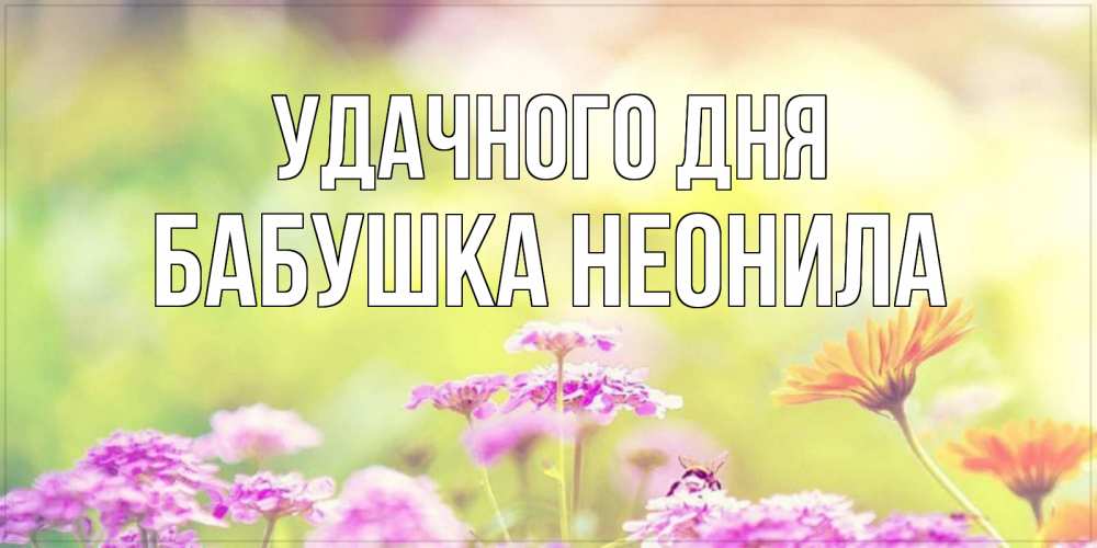 Открытка на каждый день с именем, Бабушка-Неонила Удачного дня красивая открытка с летней темой Прикольная открытка с пожеланием онлайн скачать бесплатно 