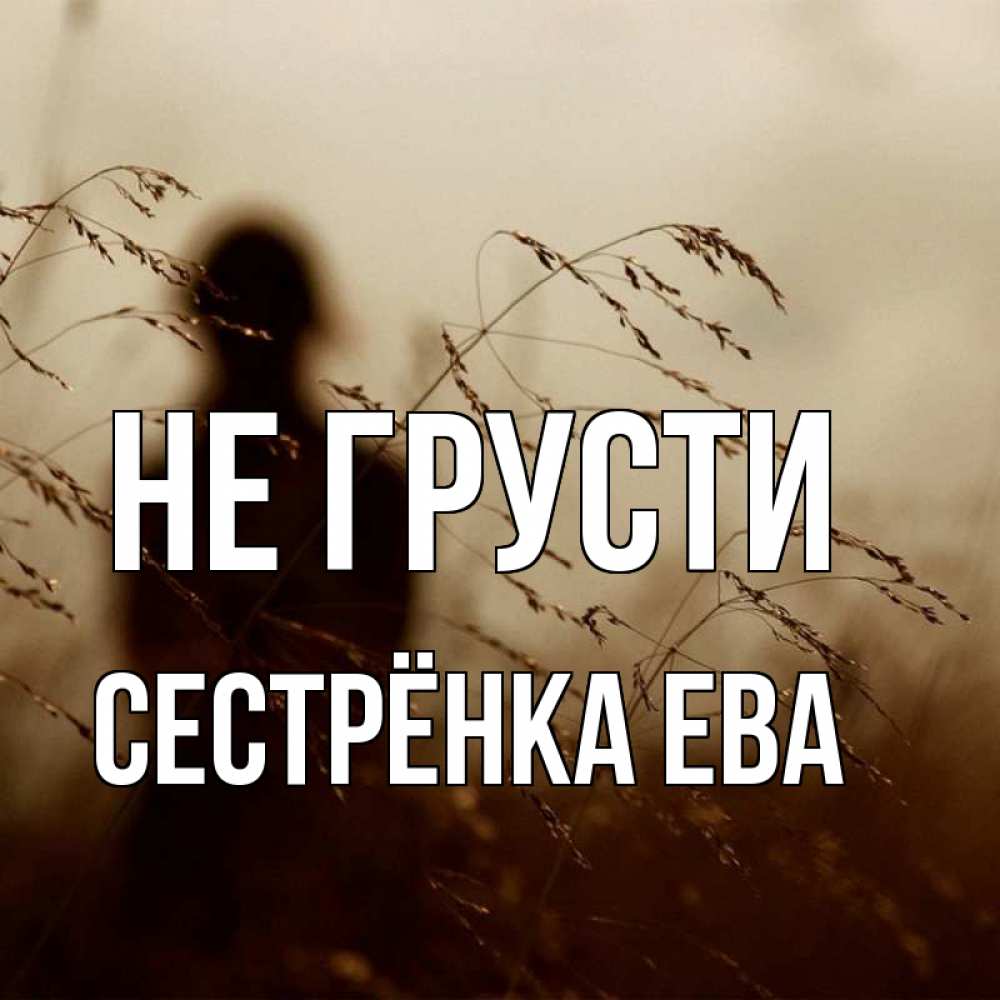 Открытка на каждый день с именем, Сестрёнка-Ева Не грусти грусть Прикольная открытка с пожеланием онлайн скачать бесплатно 
