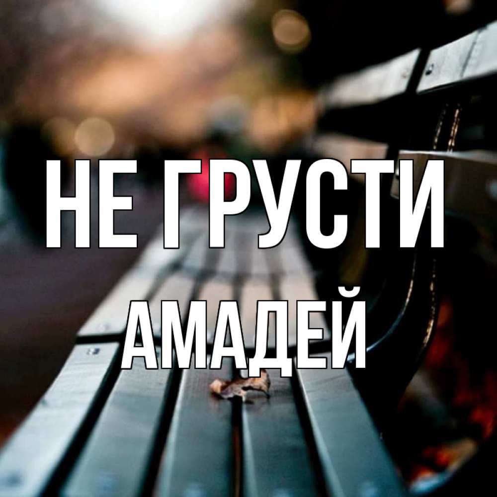Открытка на каждый день с именем, Амадей Не грусти размытый фон Прикольная открытка с пожеланием онлайн скачать бесплатно 