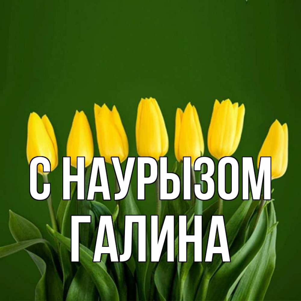 Открытка на каждый день с именем, Галина С наурызом желтого цвета 3 Прикольная открытка с пожеланием онлайн скачать бесплатно 