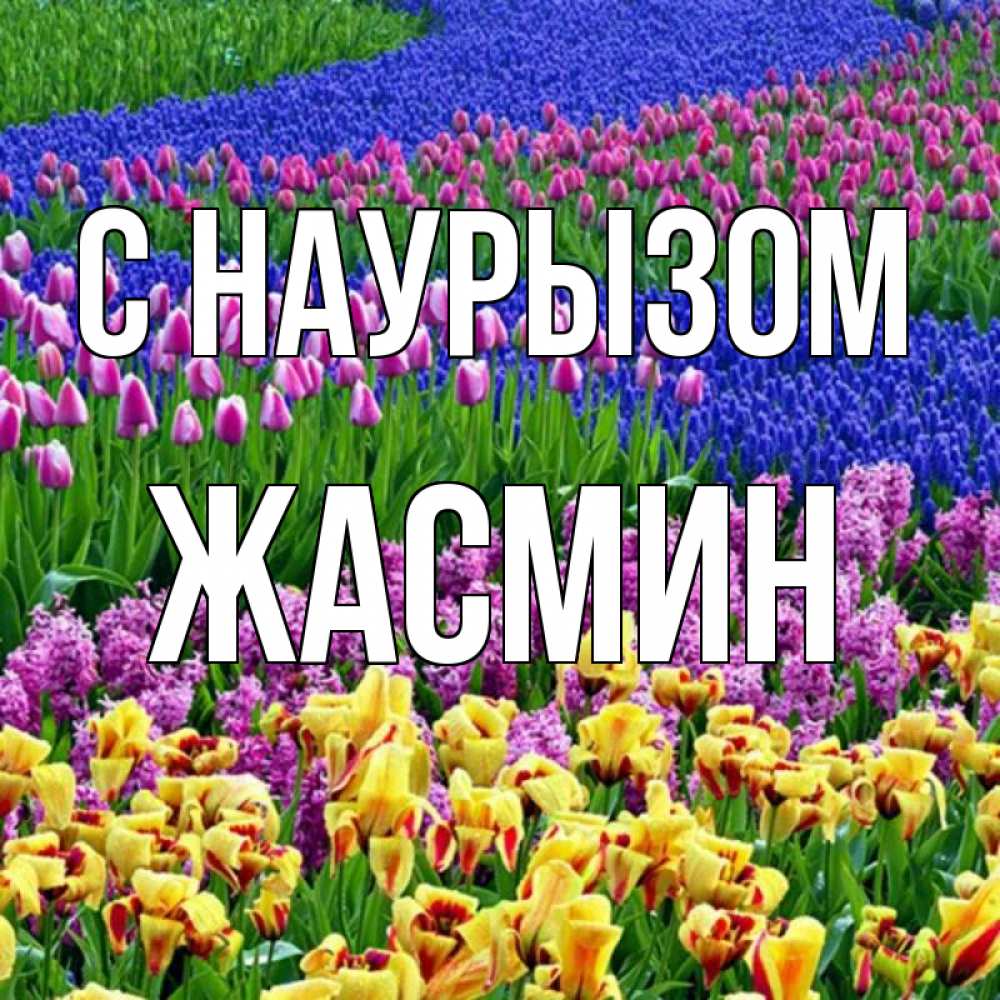 Открытка на каждый день с именем, Жасмин С наурызом цветы Прикольная открытка с пожеланием онлайн скачать бесплатно 