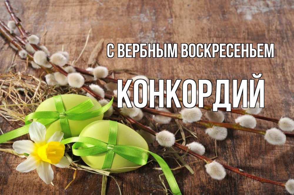Открытка на каждый день с именем, Конкордий С вербным воскресеньем верба Прикольная открытка с пожеланием онлайн скачать бесплатно 