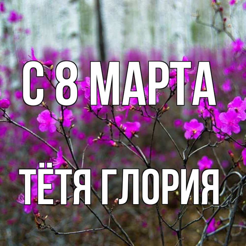 Открытка на каждый день с именем, Тётя-Глория С 8 марта дикие цветы Прикольная открытка с пожеланием онлайн скачать бесплатно 