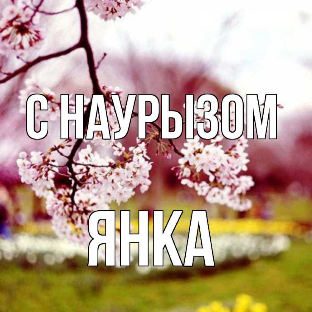 Открытка на каждый день с именем, Янка С наурызом яблоня Прикольная открытка с пожеланием онлайн скачать бесплатно 