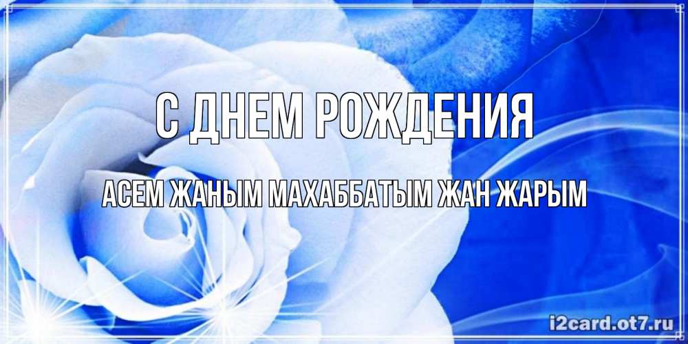 Открытка на каждый день с именем, Асем-жаным-Махаббатым-жан-жарым С днем рождения белая роза на голубом фоне Прикольная открытка с пожеланием онлайн скачать бесплатно 