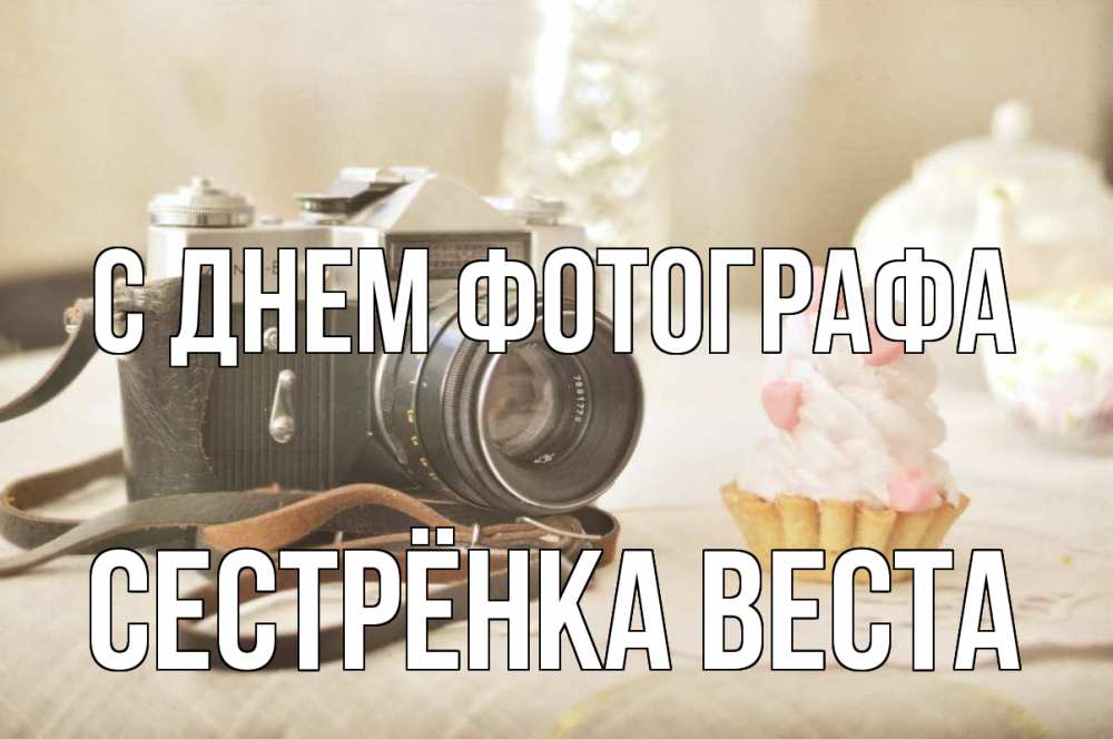 Открытка на каждый день с именем, Сестрёнка-Веста С днем фотографа с днем фотографа Прикольная открытка с пожеланием онлайн скачать бесплатно 