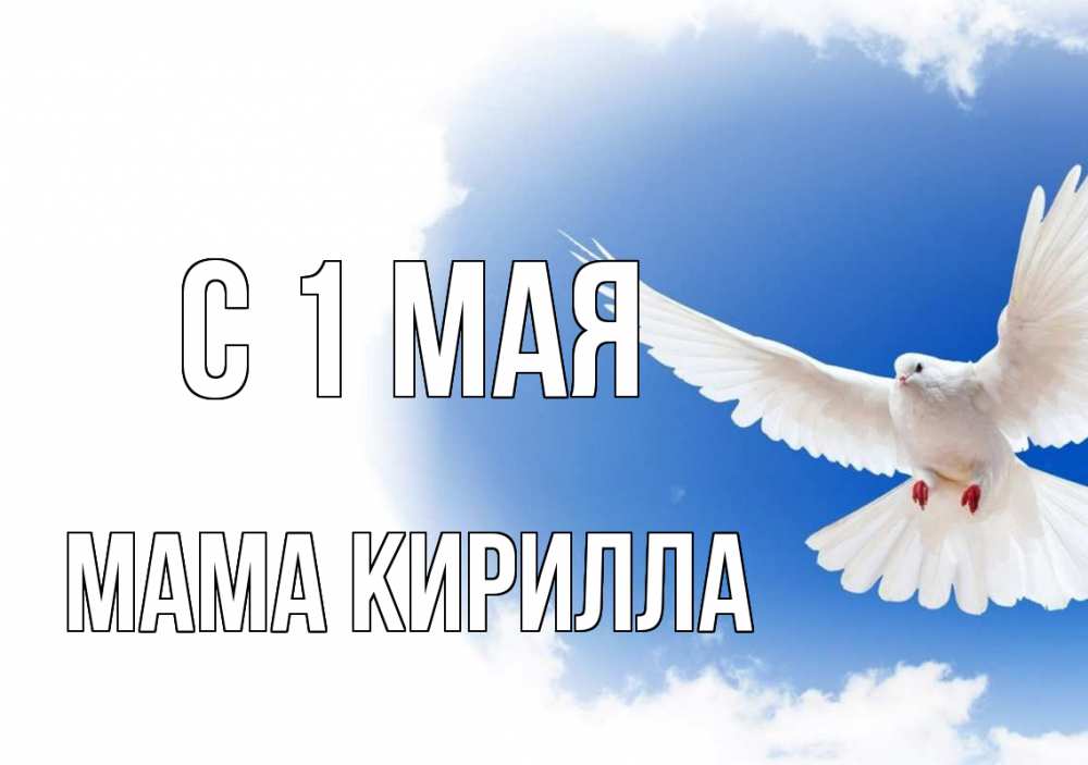 Открытка на каждый день с именем, Мама-Кирилла С 1 мая С 1 мая Прикольная открытка с пожеланием онлайн скачать бесплатно 