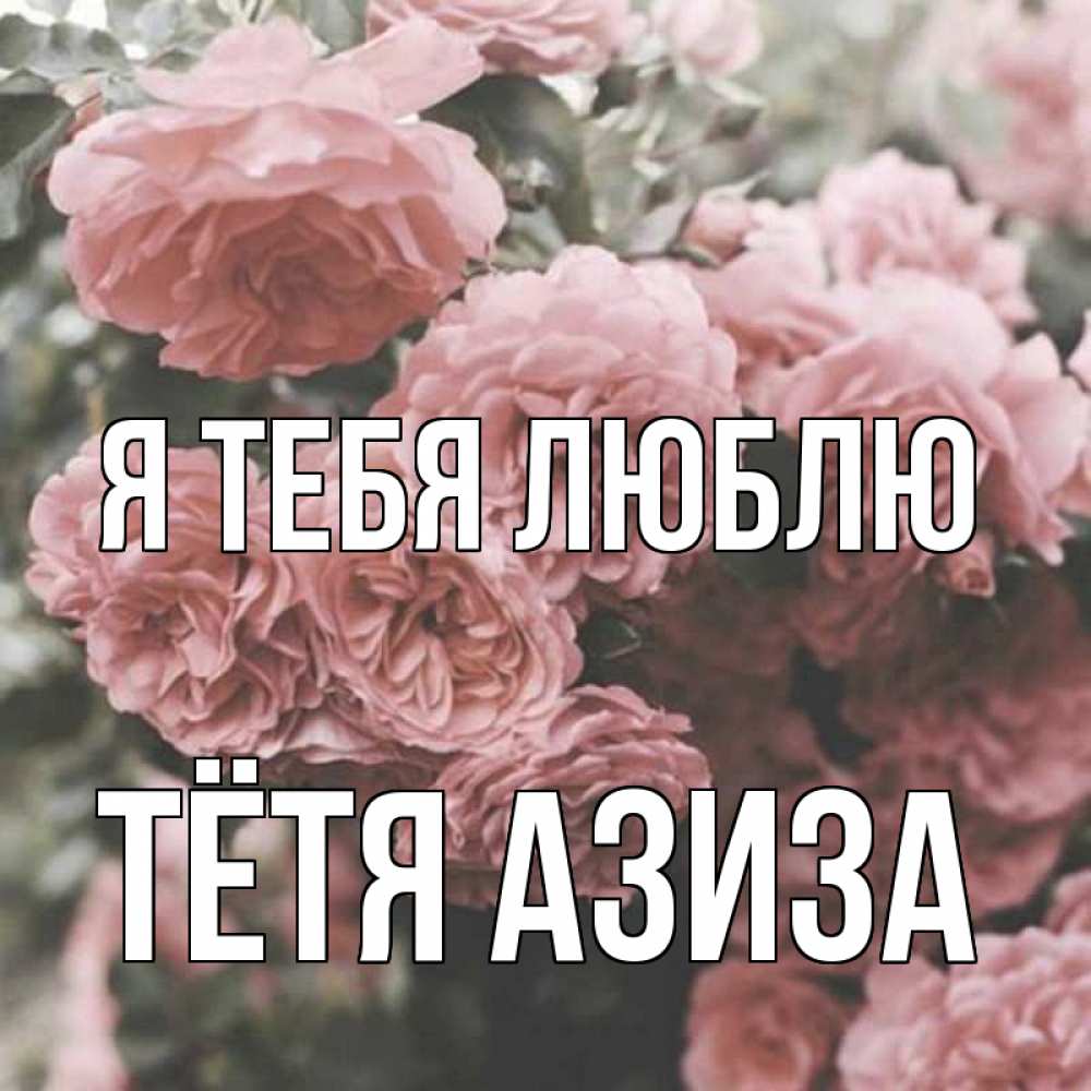 Открытка на каждый день с именем, Тётя-Азиза Я тебя люблю розы 3 Прикольная открытка с пожеланием онлайн скачать бесплатно 