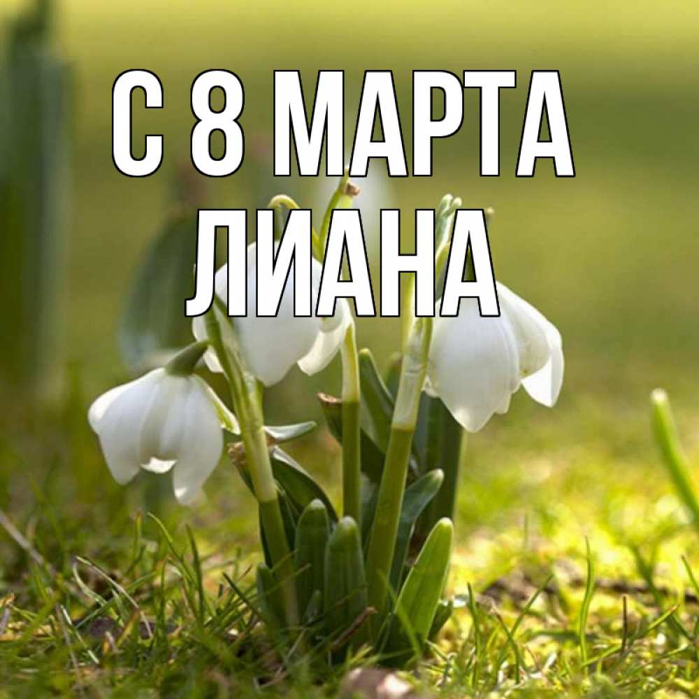 Открытка на каждый день с именем, Лиана С 8 МАРТА ранние цветы 2 Прикольная открытка с пожеланием онлайн скачать бесплатно 