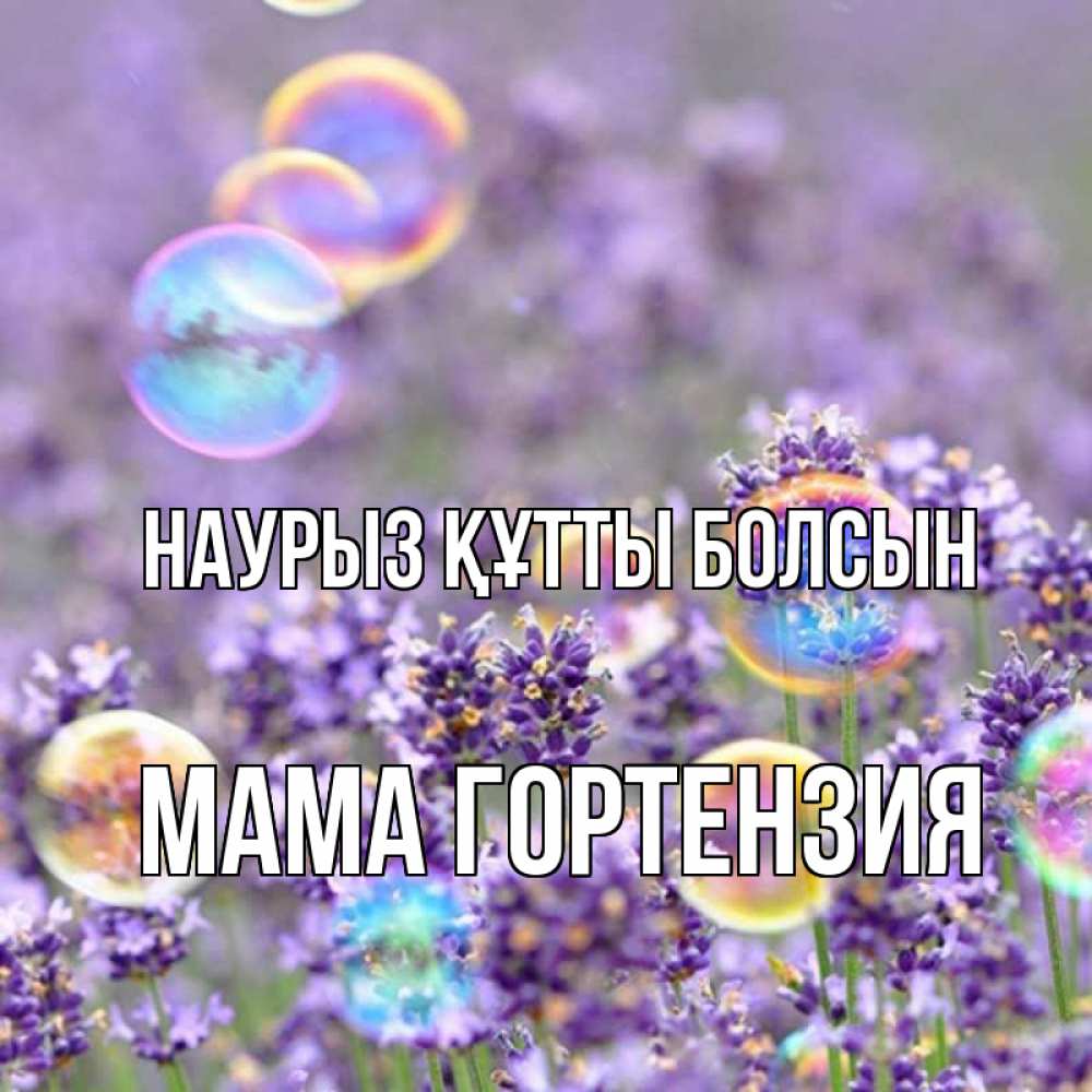 Открытка на каждый день с именем, Мама-Гортензия Наурыз құтты болсын цветы Прикольная открытка с пожеланием онлайн скачать бесплатно 