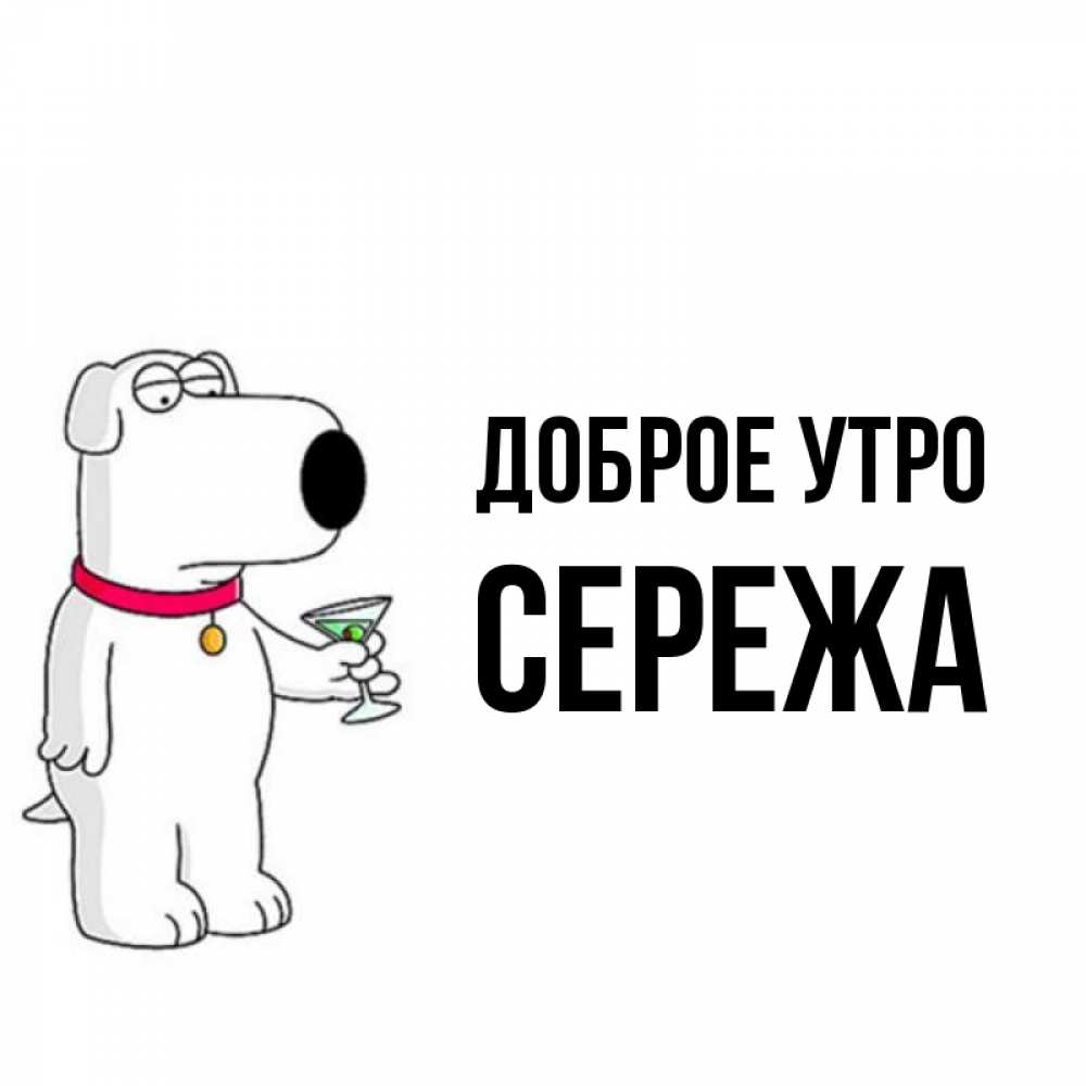 Открытка на каждый день с именем, Сережа Доброе утро герои мультфильмов белый пес Прикольная открытка с пожеланием онлайн скачать бесплатно 