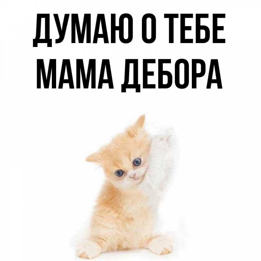 Открытка на каждый день с именем, Мама-Дебора Думаю о тебе зверушки и милота Прикольная открытка с пожеланием онлайн скачать бесплатно 