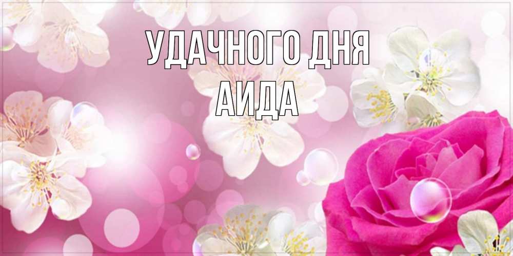 Открытка на каждый день с именем, Аида Удачного дня красивые цветы Прикольная открытка с пожеланием онлайн скачать бесплатно 