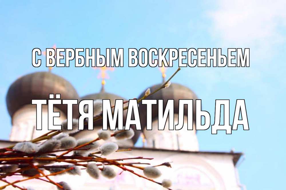 Открытка на каждый день с именем, Тётя-Матильда С вербным воскресеньем верба Прикольная открытка с пожеланием онлайн скачать бесплатно 