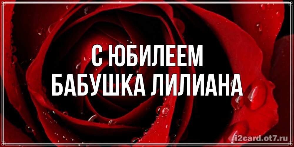 Открытка на каждый день с именем, Бабушка-Лилиана С юбилеем крупная бордовая роза Прикольная открытка с пожеланием онлайн скачать бесплатно 