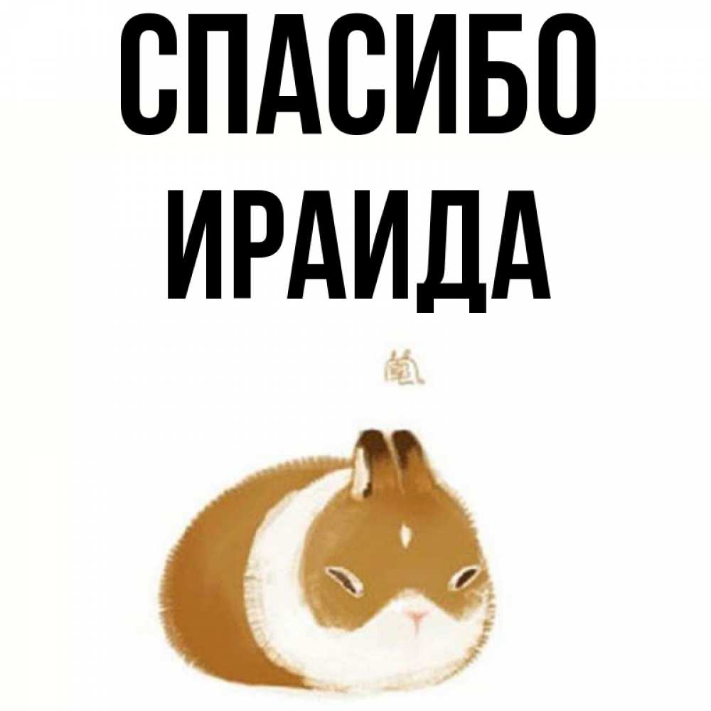 Открытка на каждый день с именем, Ираида Спасибо коричнево белый домашний питомец Прикольная открытка с пожеланием онлайн скачать бесплатно 