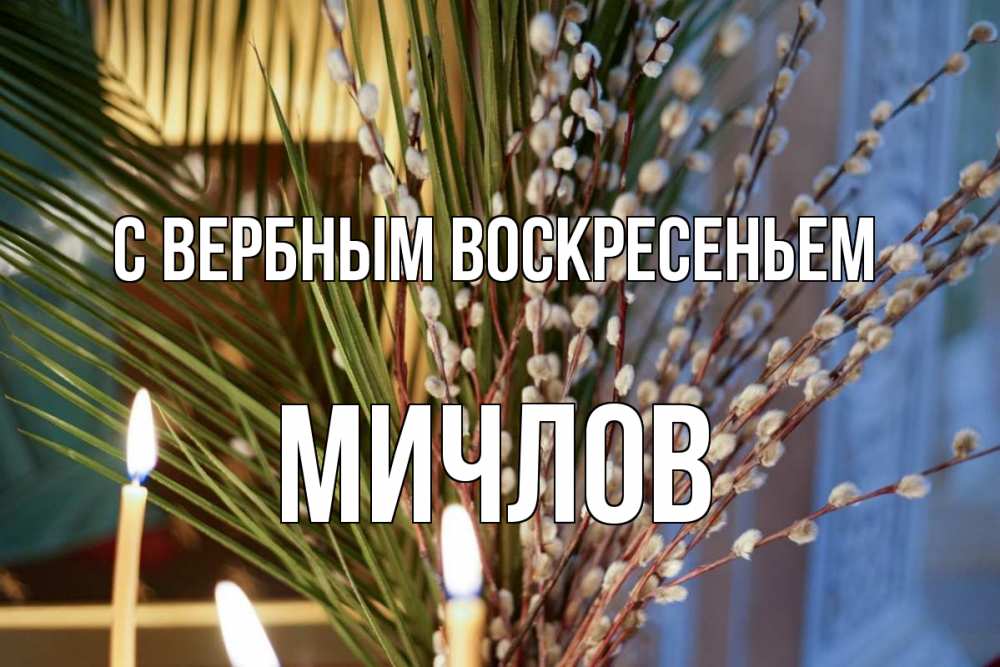 Открытка на каждый день с именем, Мичлов С вербным воскресеньем верба Прикольная открытка с пожеланием онлайн скачать бесплатно 