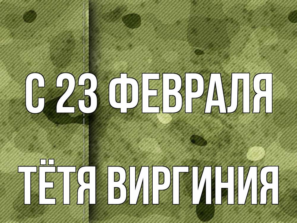 Открытка на каждый день с именем, Тётя-Виргиния С 23 февраля 23 февраля Прикольная открытка с пожеланием онлайн скачать бесплатно 