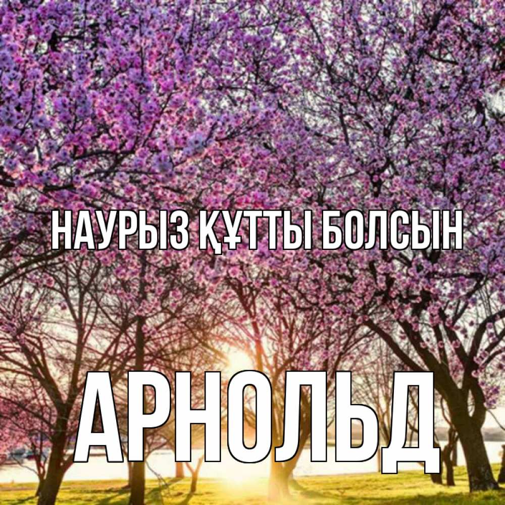 Открытка на каждый день с именем, Арнольд Наурыз құтты болсын наурыз Прикольная открытка с пожеланием онлайн скачать бесплатно 