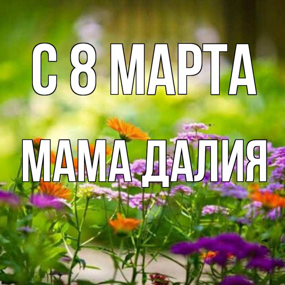 Открытка на каждый день с именем, Мама-Далия С 8 МАРТА цветы Прикольная открытка с пожеланием онлайн скачать бесплатно 