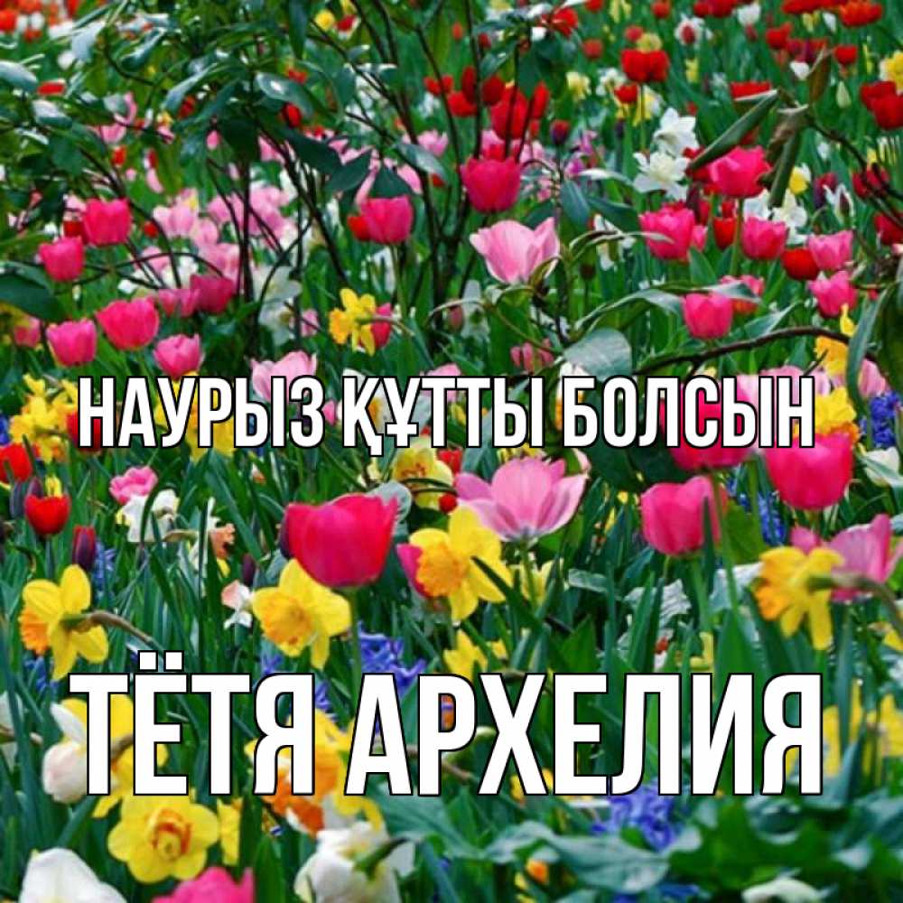 Открытка на каждый день с именем, Тётя-Архелия Наурыз құтты болсын с наурызом поздравления для женщины Прикольная открытка с пожеланием онлайн скачать бесплатно 