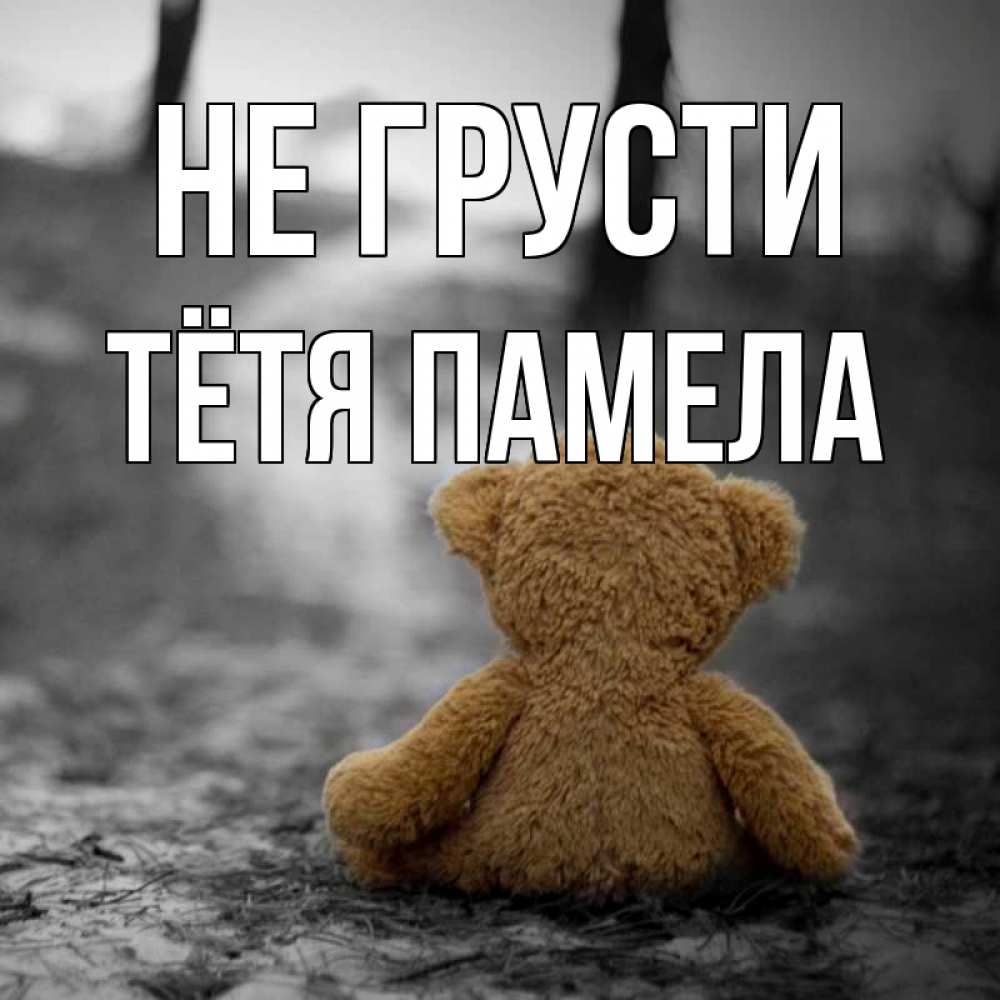 Открытка на каждый день с именем, Тётя-Памела Не грусти медведь со спин Прикольная открытка с пожеланием онлайн скачать бесплатно 