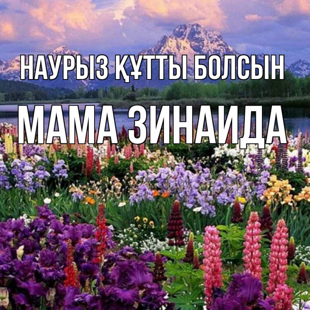 Открытка на каждый день с именем, Мама-Зинаида Наурыз құтты болсын наурыз Прикольная открытка с пожеланием онлайн скачать бесплатно 