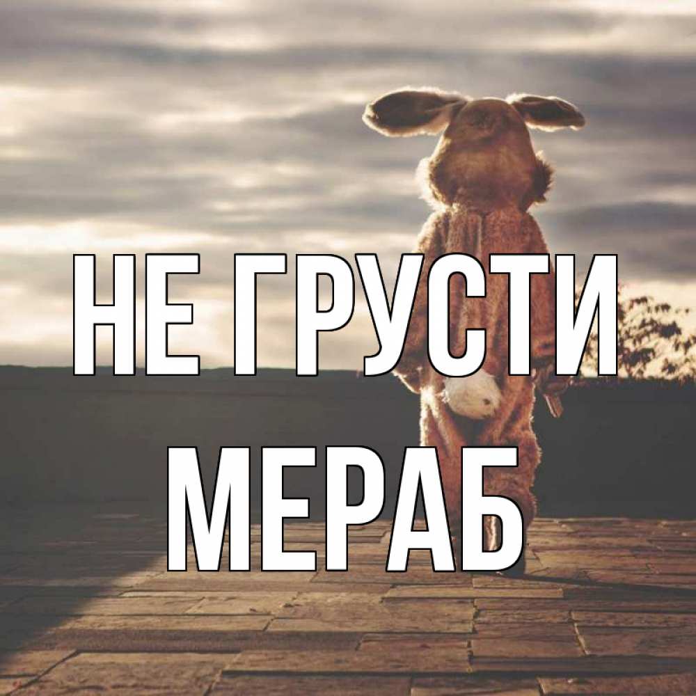 Открытка на каждый день с именем, Мераб Не грусти со спины Прикольная открытка с пожеланием онлайн скачать бесплатно 