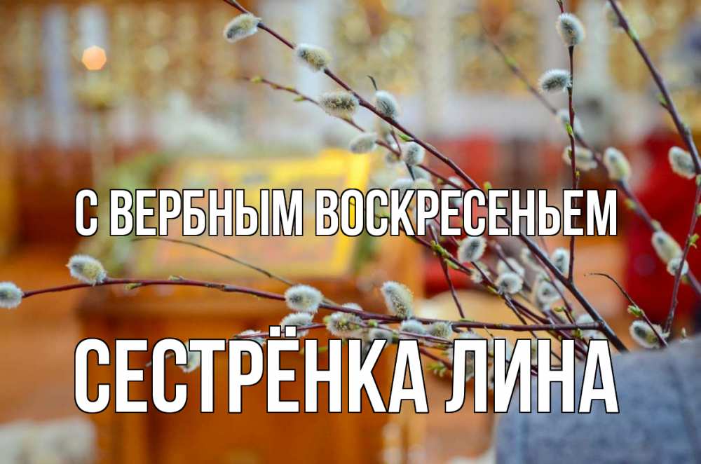Открытка на каждый день с именем, Сестрёнка-Лина С вербным воскресеньем верба Прикольная открытка с пожеланием онлайн скачать бесплатно 