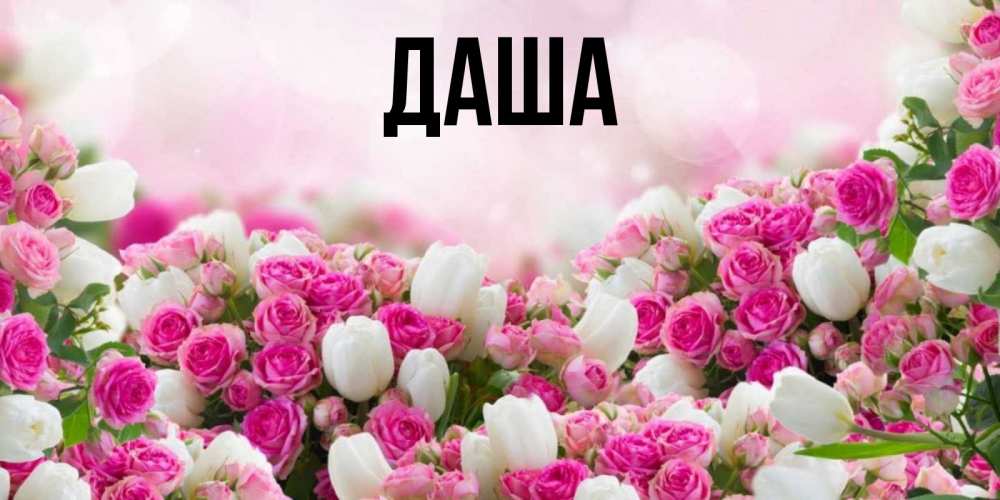 Открытка на каждый день с именем, Даша Главная открытка с разными розами Прикольная открытка с пожеланием онлайн скачать бесплатно 