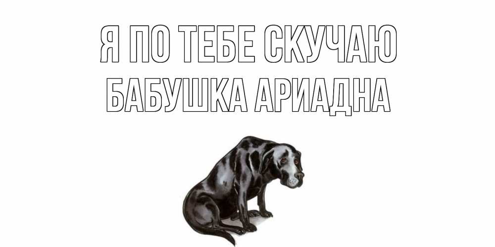 Открытка на каждый день с именем, Бабушка-Ариадна Я по тебе скучаю я по тебе скучаю открытка с собакой Прикольная открытка с пожеланием онлайн скачать бесплатно 