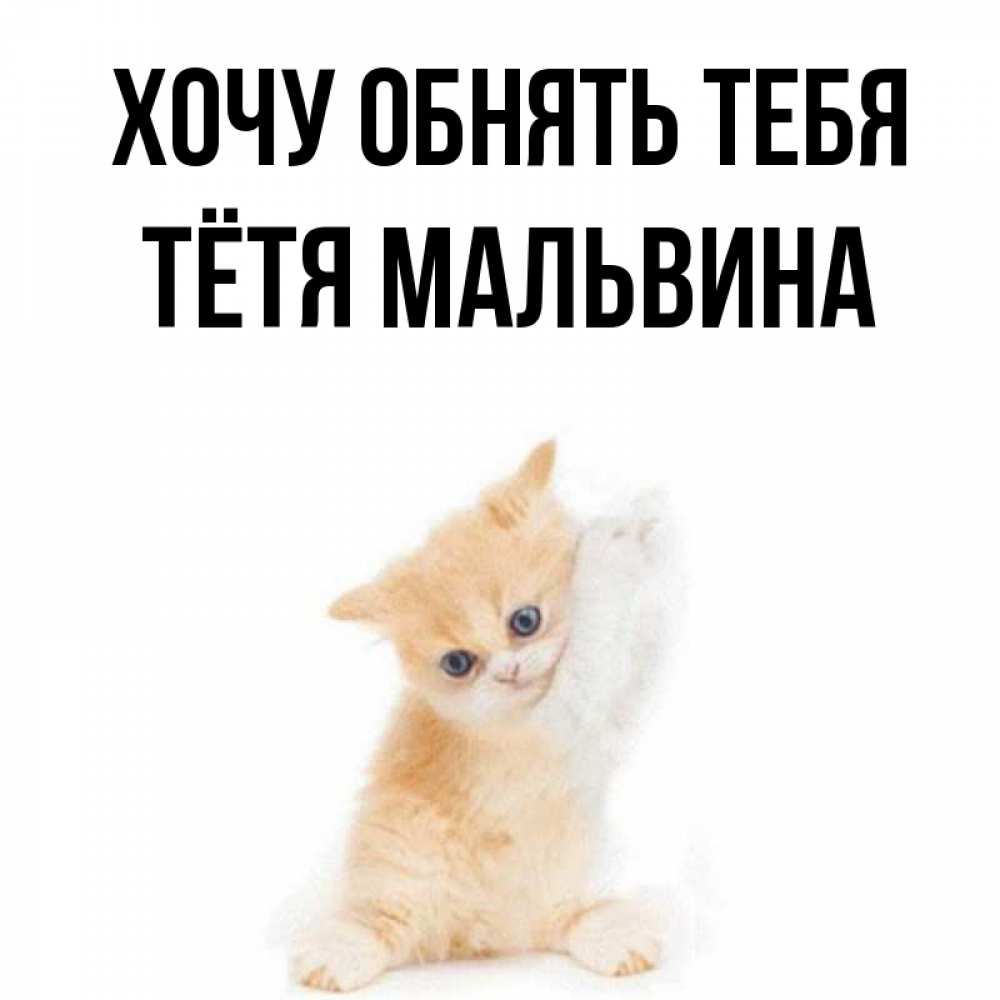 Открытка на каждый день с именем, Тётя-Мальвина Хочу обнять тебя я хочу очень скорее обнимаешек Прикольная открытка с пожеланием онлайн скачать бесплатно 