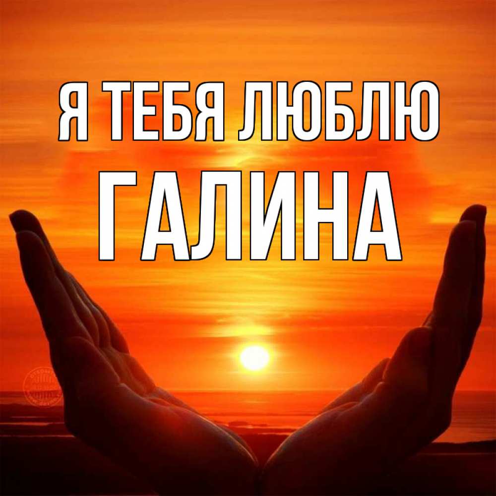 Открытка на каждый день с именем, Галина Я тебя люблю в руках Прикольная открытка с пожеланием онлайн скачать бесплатно 