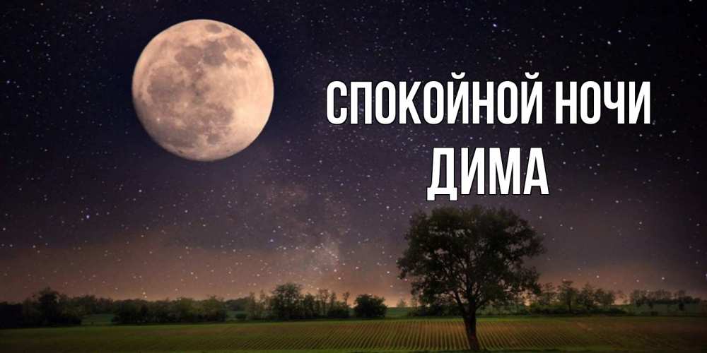 Открытка на каждый день с именем, Дима Спокойной ночи ночные открытки с луной Прикольная открытка с пожеланием онлайн скачать бесплатно 