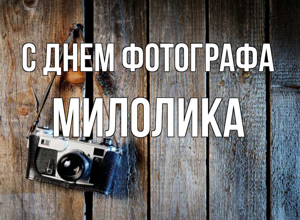 Открытка на каждый день с именем, Милолика С днем фотографа с днем фотографа Прикольная открытка с пожеланием онлайн скачать бесплатно 