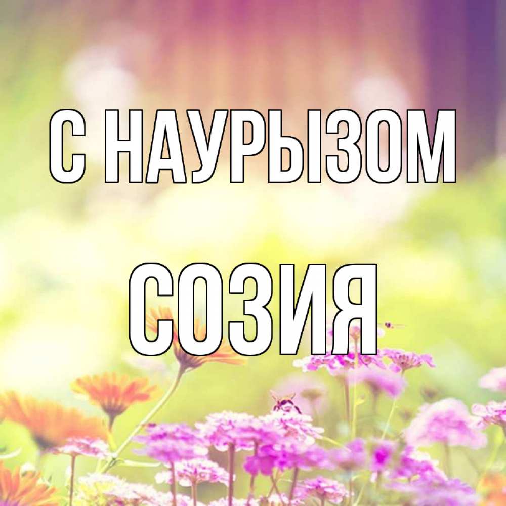 Открытка на каждый день с именем, Созия С наурызом цветы весна Прикольная открытка с пожеланием онлайн скачать бесплатно 