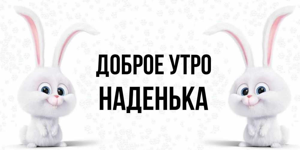 Открытка на каждый день с именем, НАДЕНЬКА Доброе утро кролики с длинными ушками Прикольная открытка с пожеланием онлайн скачать бесплатно 