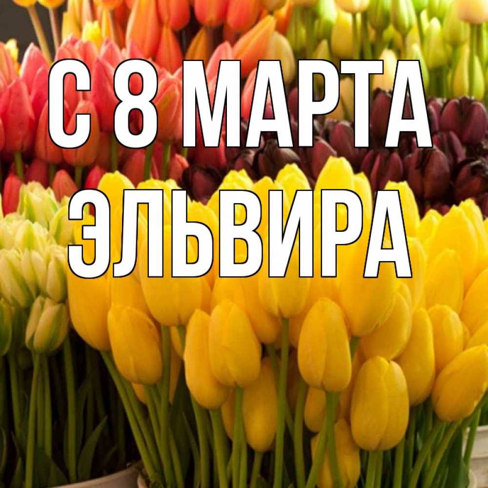 Открытка на каждый день с именем, Эльвира С 8 марта цветы Прикольная открытка с пожеланием онлайн скачать бесплатно 