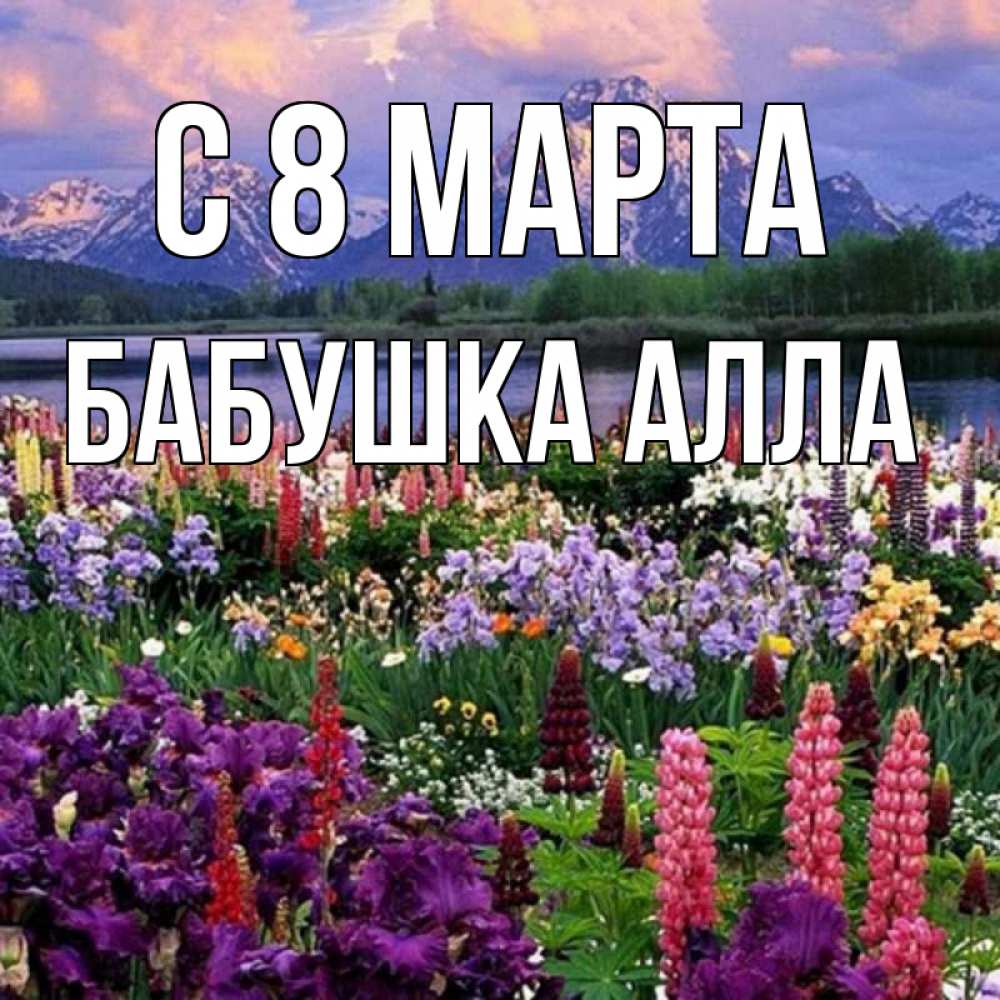 Открытка на каждый день с именем, Бабушка-Алла С 8 МАРТА международный женский день Прикольная открытка с пожеланием онлайн скачать бесплатно 