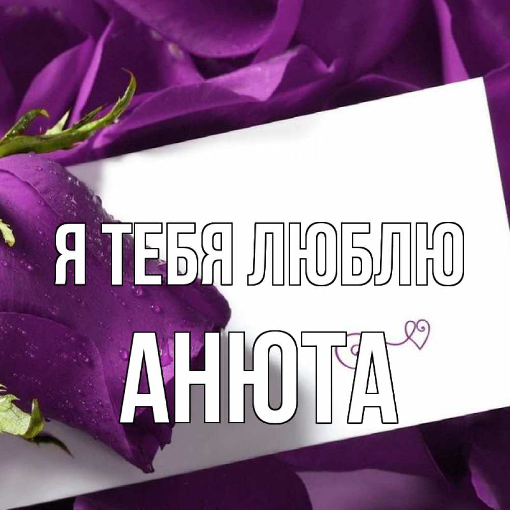 Открытка на каждый день с именем, АНЮТА Я тебя люблю роза Прикольная открытка с пожеланием онлайн скачать бесплатно 