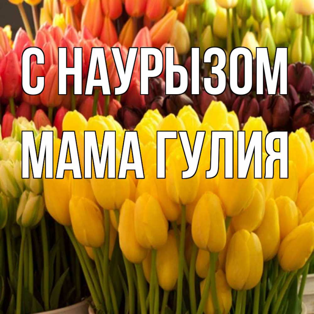 Открытка на каждый день с именем, Мама-Гулия С наурызом цветы Прикольная открытка с пожеланием онлайн скачать бесплатно 