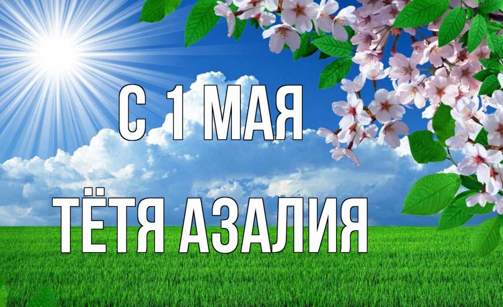 Открытка на каждый день с именем, Тётя-Азалия С 1 мая С 1 мая Прикольная открытка с пожеланием онлайн скачать бесплатно 