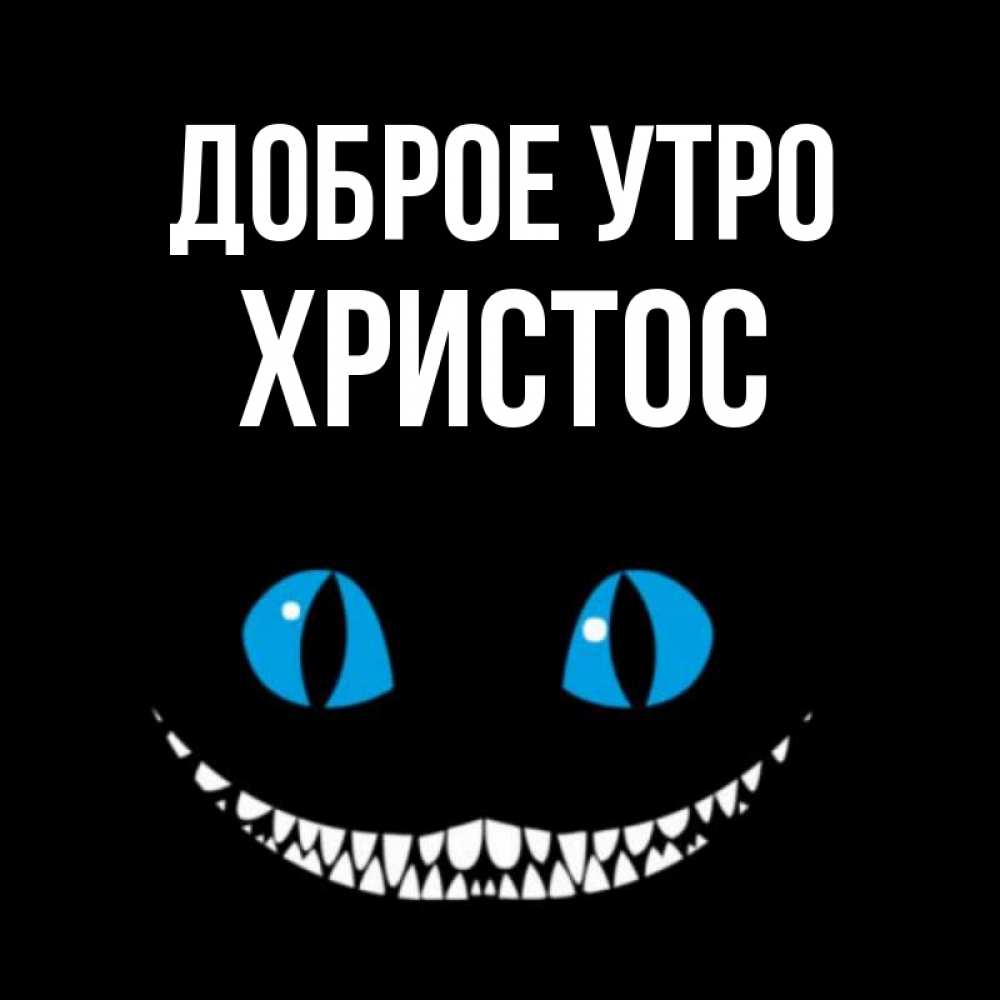 Открытка на каждый день с именем, Христос Доброе утро голубые глаза и зубки Прикольная открытка с пожеланием онлайн скачать бесплатно 