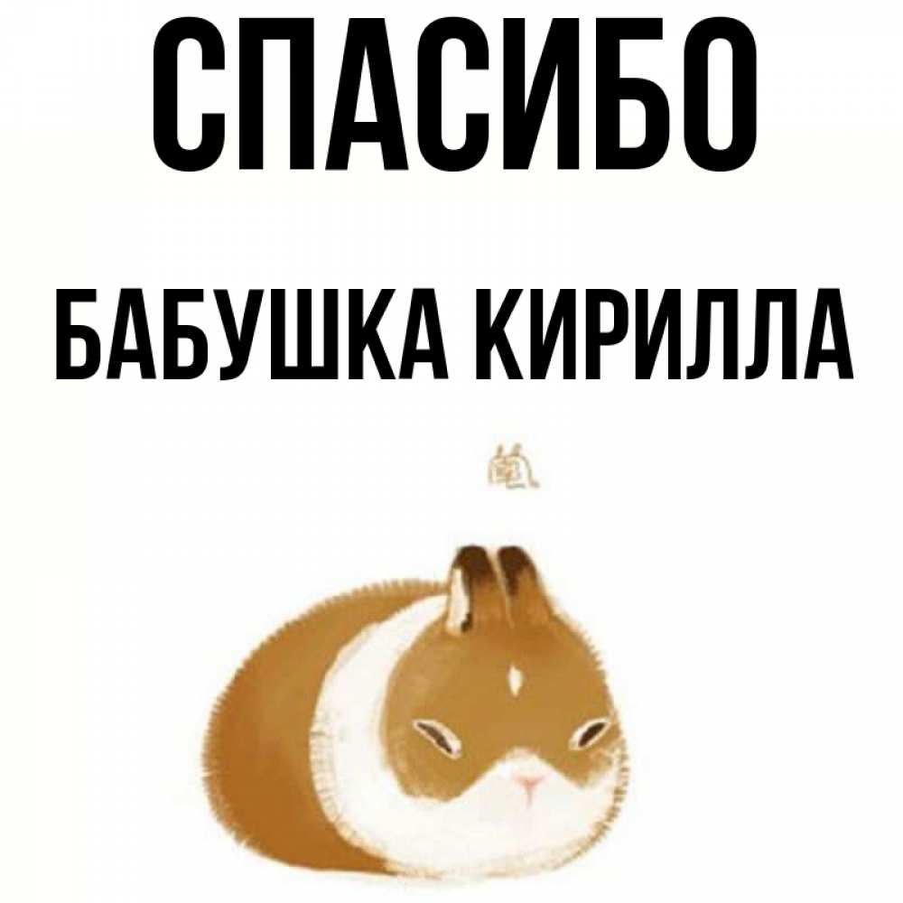 Открытка на каждый день с именем, Бабушка-Кирилла Спасибо коричнево белый домашний питомец Прикольная открытка с пожеланием онлайн скачать бесплатно 